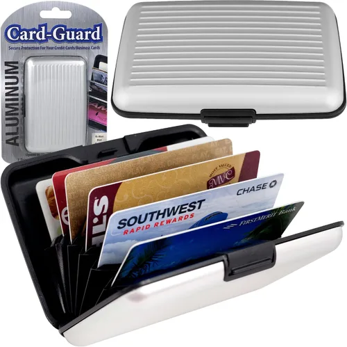 Vista 4 de Trademark Home - 82-6129 funda de tarjeta de crédito con bloqueo RFID de aluminio, plateado