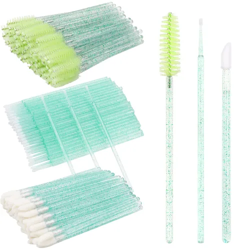 Vista 21 de Kit de suministros para extensión de pestañas de 300 piezas, cepillos desechables para pestañas, micro hisopos, varitas para máscara, cepillos