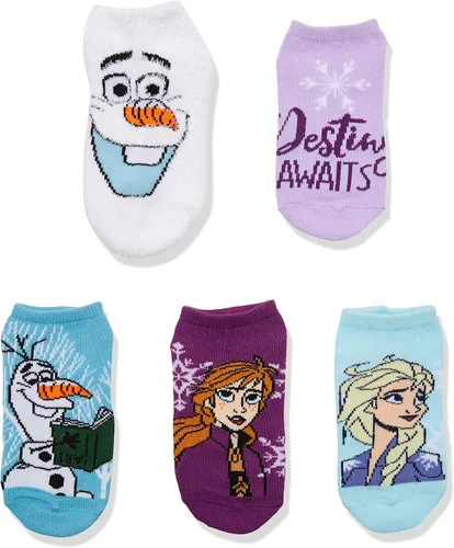 Vista 2 de Disney Frozen - Paquete de 5 calcetines invisibles para niñas