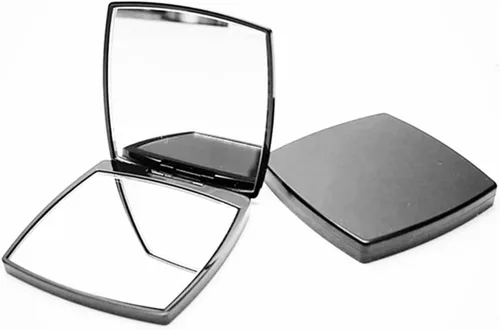 Vista 7 de Espejo de tocador compacto de moda para mujer, elegante espejo compacto pequeño de 2 x 1 x aumento, espejo de maquillaje plegable de doble cara