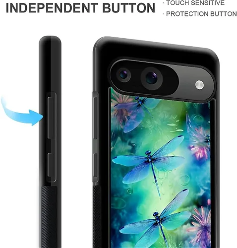 Vista 1301 de Compatible con Google Pixel 4A 5G Mobile Case Creative Acrylic Panel trasero Silicona Protección Grip especialmente diseñado para Google Pixel 4A 5G
