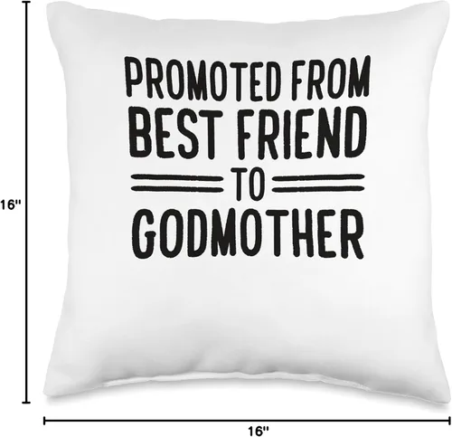 Vista 4 de Godmother Gifts for Godparents on Baptism Day Cojín promocionado de Best Friend to Godmother de 16 x 16 pulgadas, multicolor