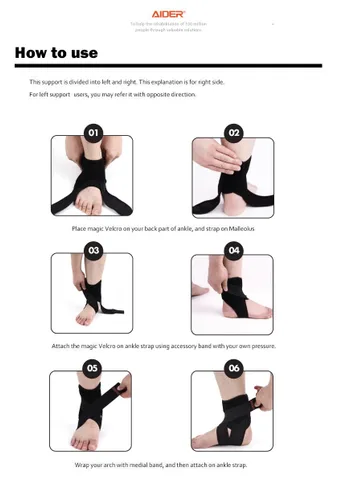 Vista 8 de Aider Tobillera – para protección de tobillo lesionado y soporte para esguinces, fascitis plantar, atletismo, recuperación de lesiones, dolor