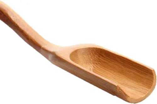 Vista 2 de Leadigol Cucharas de té sueltas de madera, 3 cucharas de madera de bambú natural, vajilla de miel de especias, condimento natural, cubiertos de sal