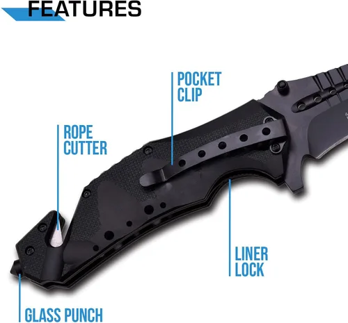 Vista 4 de MTech USA MT-A845BK Cuchillo con resorte, 5" cerrado, hoja negra