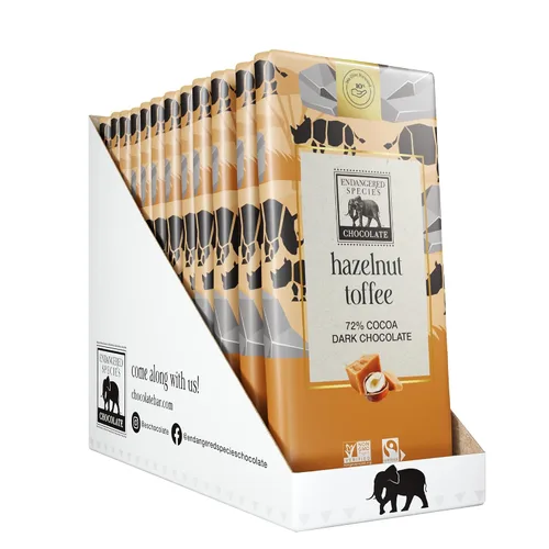 Vista 11 de Barra de Chocolate Especie en Peligro 3oz (Paquete de 12) (Chocolate con Leche Natural al 48% de Cacao con Caramelo)
