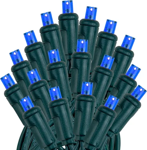 Vista 4 de Novelty Lights 100 luces LED azules de Navidad de 34 pies, luces de cadena