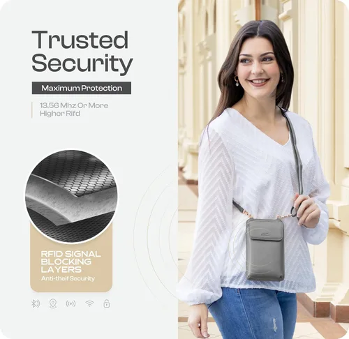 Vista 5 de Claasico Cartera cruzada para mujer y funda para teléfono iPhoneSamsungLG Magnet Cell Pouch & Bolso