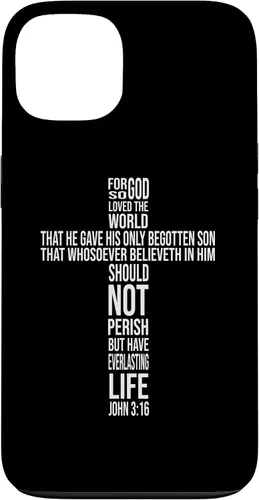 Vista 7 de Christian Cross John 3:16 Bible Verse Faith-Based Easter Case for iPhone 16