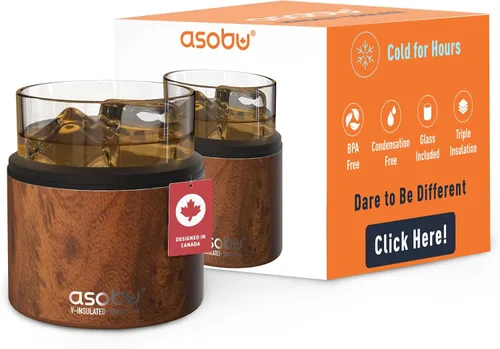 Vista 14 de asobu Vaso de whisky con funda aislada de acero inoxidable, 10.5 onzas (Rosa Aqua)
