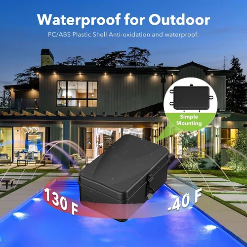 Vista 4 de BN-LINK Temporizador de piscina, interruptor temporizador mecánico para exteriores para calentador de agua, bomba de piscina, carcasa de metal