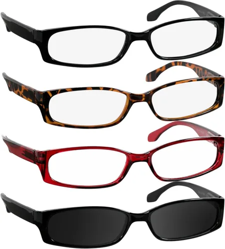 Vista 10 de TruVision Readers - Gafas de lectura con marcos de resina y lentes acrílicas, bisagras Dura Flex para hombres y mujeres 03h - 4 negro