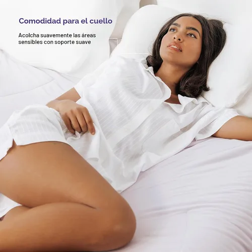 Vista 7 de Mellow Almohada Cloud Alignment – Soporte ergonómico para alineación de cuello y columna, doble altura, relleno ajustable, funda lavable a máquina