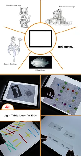 Vista 4 de Gaomon tablero de trazado, Tamaño GB4, Caja de luz LED, 5 mm ultradelgada, Luz Pad USB para boceto y copia