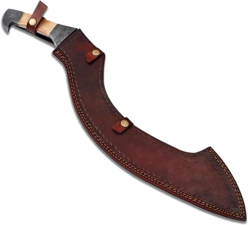 Vista 2 de Generic Espada khopesh egipcia, hecha a mano, de acero al carbono, espada Khopesh egipcia de caza con funda de cuero, espada corta egipcia con mango