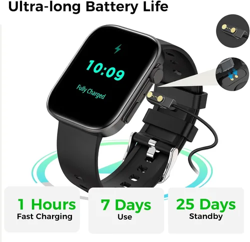 Vista 8 de Relojes inteligentes para hombres y mujeres, hacer/responder llamadas, pantalla HD de 2.01 pulgadas con más de 260 caras de reloj, monitor