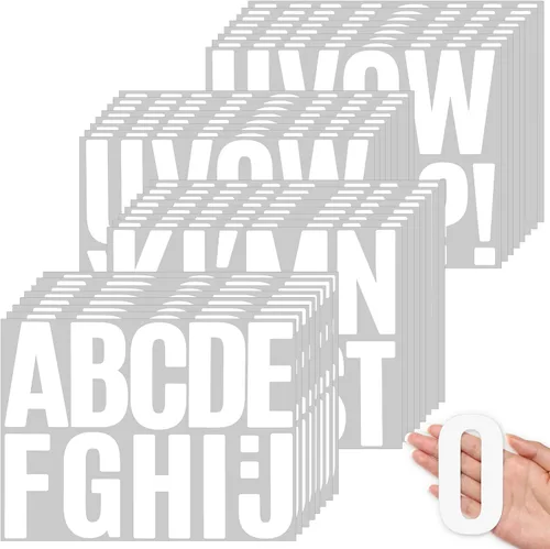 Vista 8 de Qilery 32 hojas de 0.5 pulgada de calcomanías de letras y números autoadhesivas, letras de vinilo alfabéticas de gran fuente, etiquetas de números
