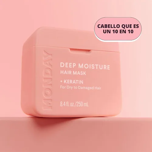 Vista 8 de MONDAY HAIRCARE DEEP MOISTURE - Mascarilla capilar con queratina, aceite de argán, manteca de karité y aceite de coco para cabello seco a dañado