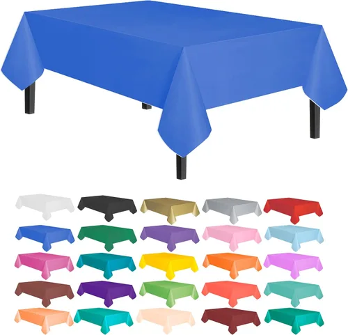 Vista 12 de allgala Juego de 12 manteles de plástico premium para mesa, desechables - 54 x 108 pulgadas - Impermeable, resistente a manchas, fácil de limpiar