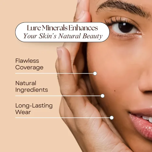 Vista 2 de Base de maquillaje en polvo minerales puros jarro colador de 0.28 onzas, elegir color, libre de ingredientes perjudiciales