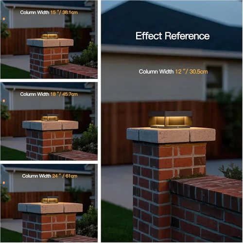 Vista 7 de MVBT Luces de poste al aire libre con cableado fijo, luces de columna de 7.9" AC100-240V, luz de pila moderna impermeable, luz de tapa de poste