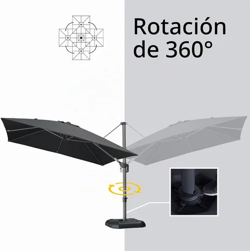 Vista 485 de PURPLE LEAF Paraguas al aire libre con base 8' x 8' protección solar verde Manzana Verde (Apple Green)