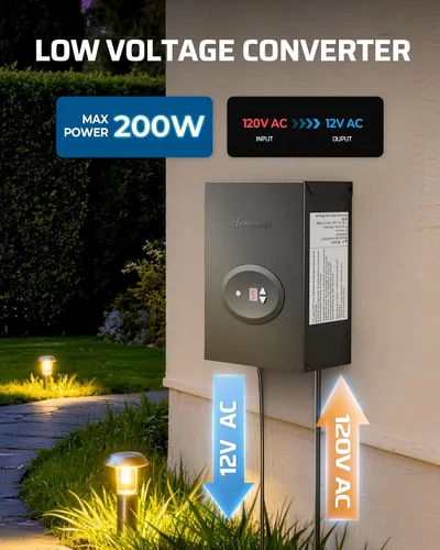 Vista 2 de DEWENWILS Transformador de paisaje de bajo voltaje 200W