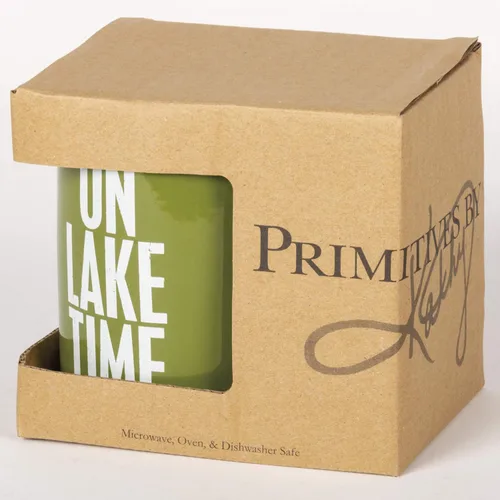 Vista 4 de Primitives by Kathy 21675 Taza de café de gres verde, 20 onzas, Lake Time