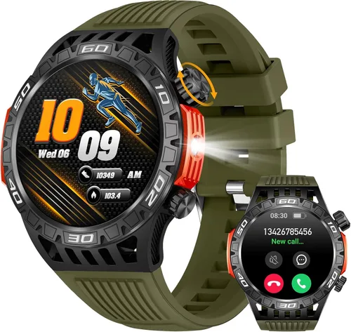 Vista 10 de Military Smart Watch for Men 1.46" Outdoor Tactical Sports Smartwatch with Answer/Make Call,Fitness Watch,Blood Oxygen,Heart Rate and Sleep Monitor