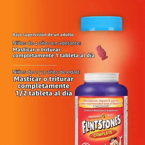 Vista 4 de Comprimidos masticables multivitamínicos completos de Los Picapiedras, para niños, 3, 3