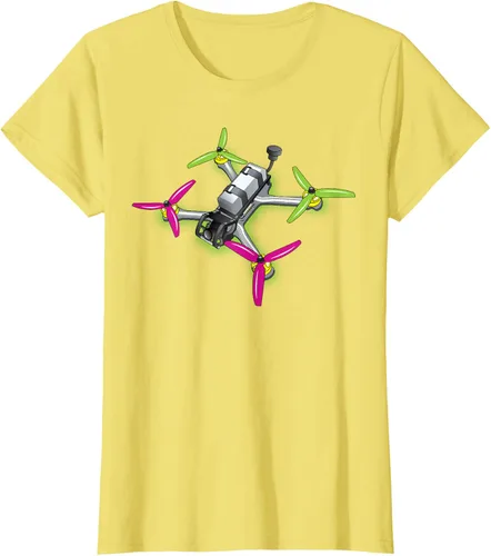 Vista 42 de Freestyle FPV Racing Drone Pilot Acro Quadcopter - Camiseta de sandía, Negro, S