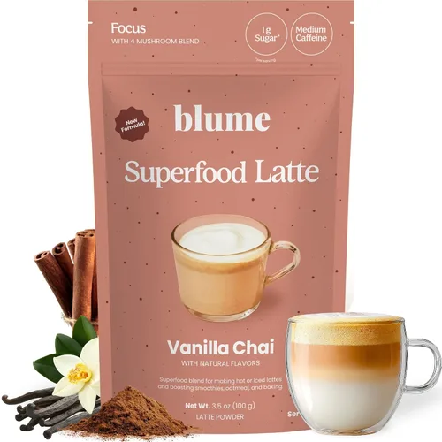 Vista 12 de Blume Superfoods Latte - Polvo de remolacha, potenciador de energía, remolacha orgánica en polvo, clavo, canela, jengibre, vegano, apto para dieta