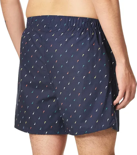 Vista 3 de Nautica Bóxer tejido para hombre, estampado de ancla rojo