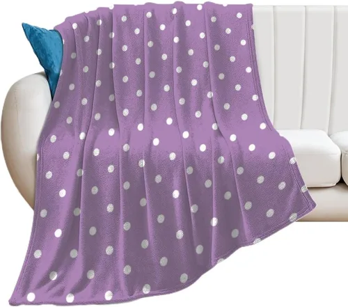 Vista 12 de Manta de felpa de lunares blanco aguamarina, suave y acogedora, manta de franela para todas las estaciones, para sofá, cama, 40 x 50 pulgadas