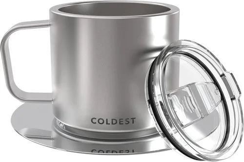 Vista 10 de Coldest Taza de café espresso apilable aislada con platillo – Taza de café espresso de viaje de triple pared aislada de acero inoxidable para viaje