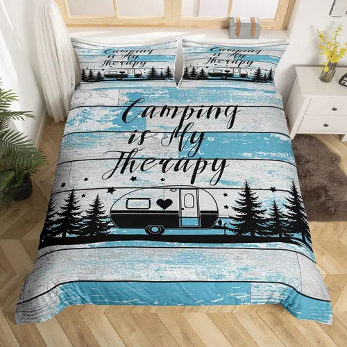 Vista 20 de Erosebridal Camper Bedding - Juego de ropa de cama de 2 piezas, estilo rústico de granja, juego de ropa de cama de campamento para adolescentes