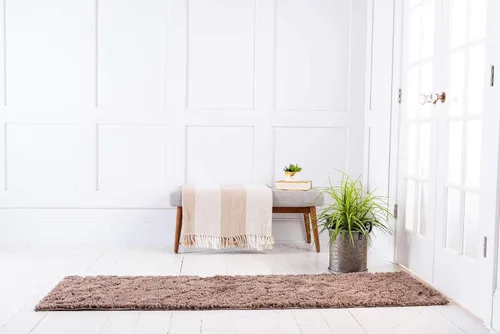 Vista 3 de Unique Loom colección Floral Shag - Alfombra de área tallada, 2 pies x 6 pies y 7 pulgadas, color marrón