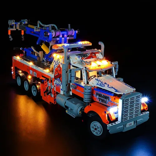 Vista 3 de Kit de luz LED RC con sonido compatible con Lego 42128, kit de iluminación de construcción para (camión de remolque de alta resistencia)