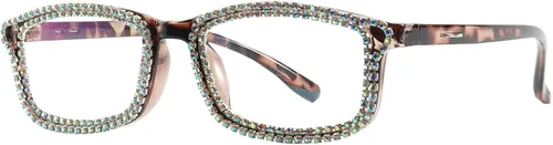 Vista 4 de willochra 2 gafas de lectura con diamantes de imitación para mujer, cuadrados, con bloqueo de luz azul, gafas de computadora