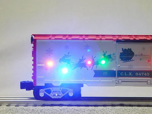 Vista 3 de Lionell Navidad Luz Express Happy Holidays Sonidos Boxcar O Gauge Modelo Ferrocarril Tren