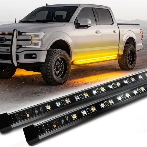 Vista 10 de OPT7 Sidekick - Luces para estribo de 48 pulgadas, 2 tiras LED con señal de giro ámbar, DRL, luz blanca de cortesía para cabina regular, camioneta