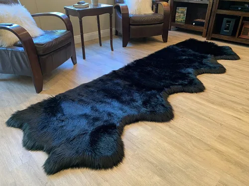 Vista 61 de LAMBZY Alfombra de pelo de oveja sintética, hipoalergénica, súper suave, sedosa para sala de estar, habitación de los niños, sofá