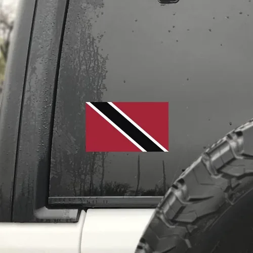 Vista 4 de Adhesivo adhesivo de la bandera de Trinidad, paquete de 2, 5 x 3 pulgadas, vinilo de alta calidad AW553