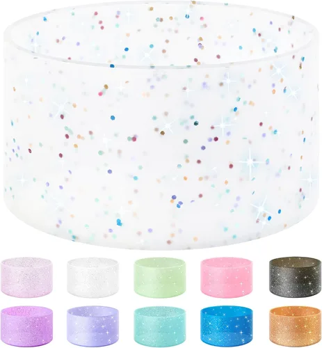 Vista 14 de Vmini Funda protectora de silicona con purpurina tipo bota, compatible con vaso térmico Stanley de 20 a 40 onzas y botella de agua Hydro Flask de 12