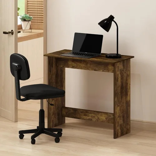 Vista 2 de Furinno Simplistic - Escritorio rústico para computadora de 31 pulgadas, escritorio de oficina pequeño, escritorio rectangular de oficina en casa
