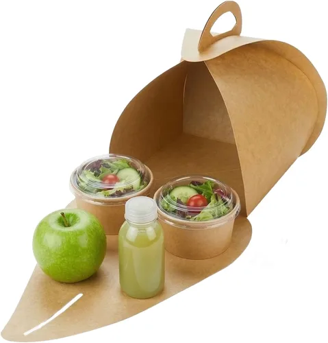 Vista 12 de Restaurantware Ingenero - Cajas para pasteles de 6.5 pulgadas con asas, 100 loncheras con asa integrada, forro resistente a la grasa para postres