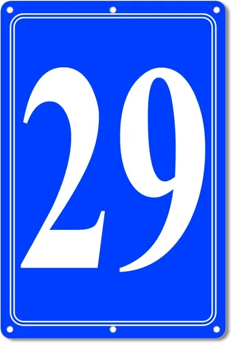 Vista 14 de Premium Aluminum Number Signs, Metal 12" X 8" Blue Numbered Sign Outdoor for Parking Lots, Floor, Dock, Court, Aisle, Field, High Visibility, No