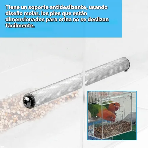Vista 5 de Comedero para pájaros sin desorden para jaula – Comedero automático para pájaros, contenedor de comida transparente, acrílico sin derrames, jaula