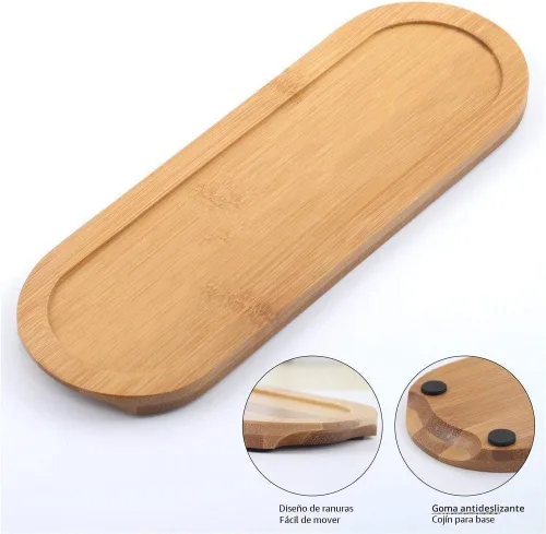 Vista 7 de Recipiente de especias de porcelana para condimentos con tapas, soporte de tapa de bambú, cuchara de servir de cerámica, bandeja de madera, la mejor