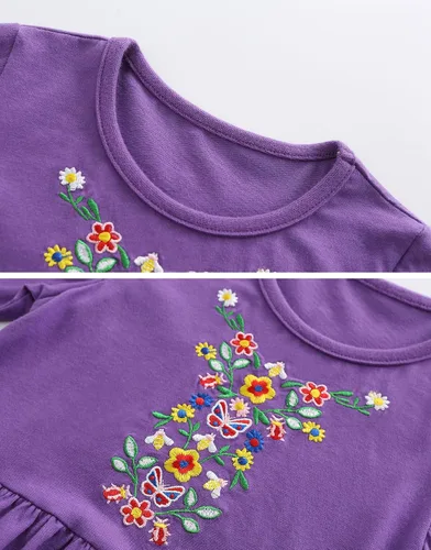 Vista 2 de Vestidos Gilrs para niños pequeños a rayas